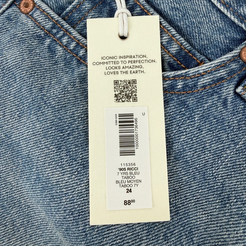Denim Forum The 90s Ricci Mid-Rise Micro Jean Skirt 24W Blue Taboo 115356 - Picture 2 of 7